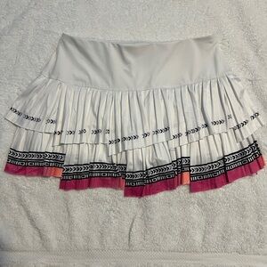 Lucky in Love White and Pink Pleated Skirt